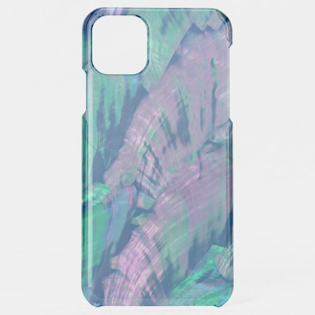 Violet Pink Turquoise Purple Abalone Shell Pattern Uncommon iPhone Case (Back)