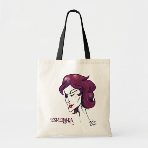 Violet Pirate Lady Original Woman Portrait Art Tote Bag