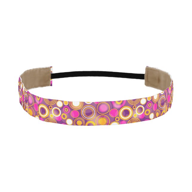 Violet Polka Dot Pattern Athletic Headband (Front)