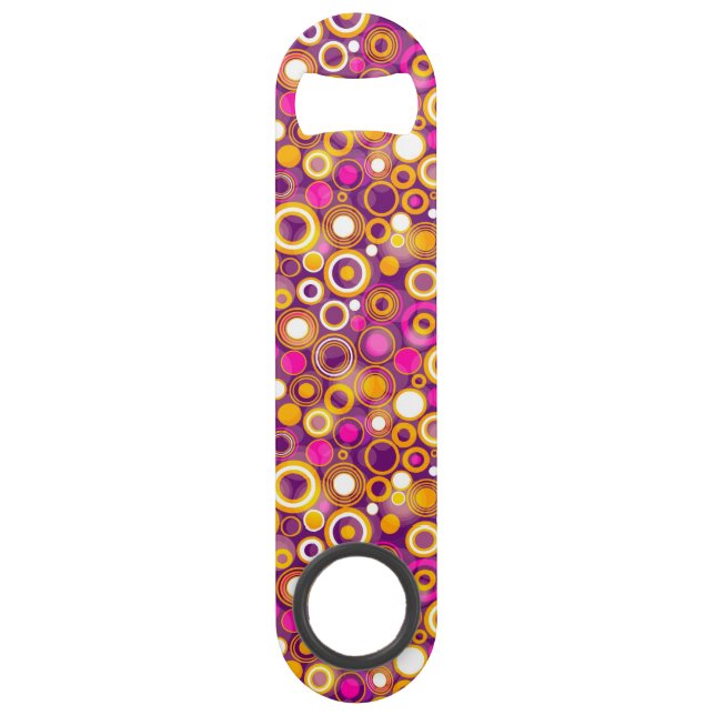 Violet Polka Dot Pattern Bar Key (Front)