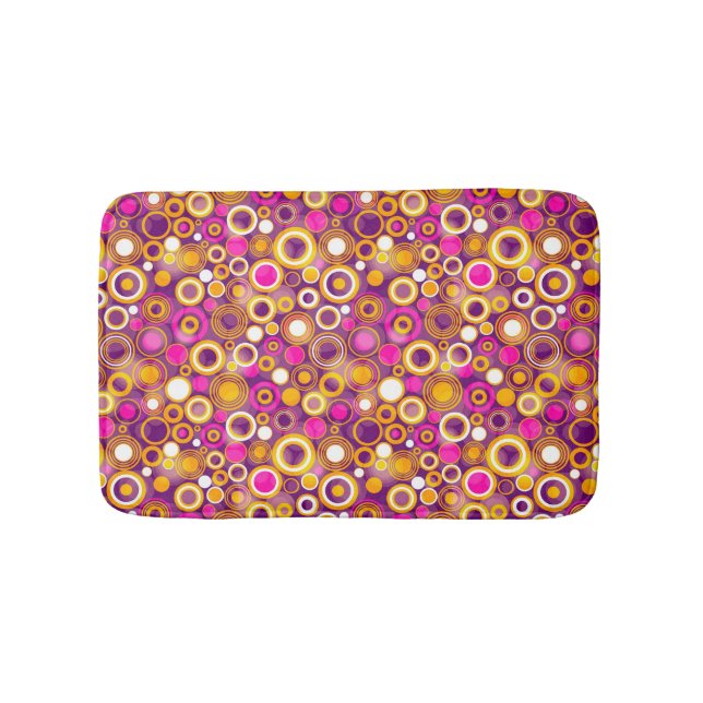 Violet Polka Dot Pattern Bathroom Mat (Front)