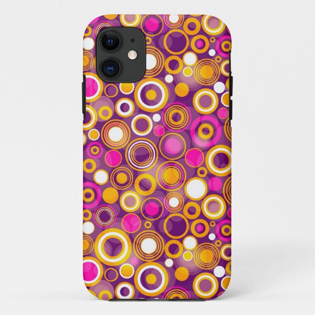Violet Polka Dot Pattern Case-Mate iPhone Case (Back)