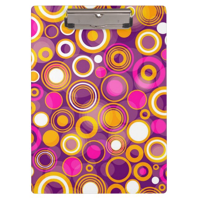 Violet Polka Dot Pattern Clipboard (Front)