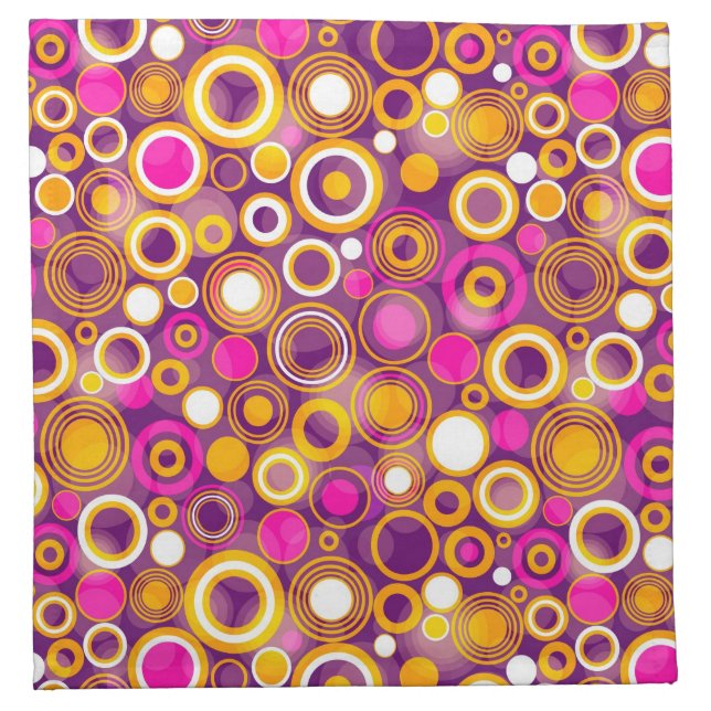 Violet Polka Dot Pattern Cloth Napkin (Front)