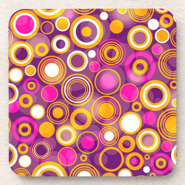 Violet Polka Dot Pattern Coaster (Front)