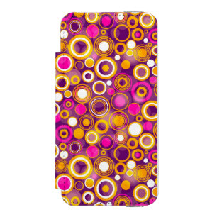Violet Polka Dot Pattern iPhone SE/5/5s Wallet Case