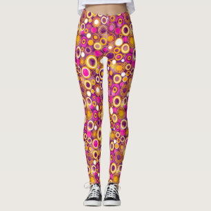 Violet Polka Dot Pattern Leggings