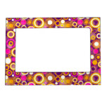 Violet Polka Dot Pattern Magnetic Frame