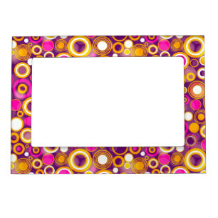 Violet Polka Dot Pattern Magnetic Frame