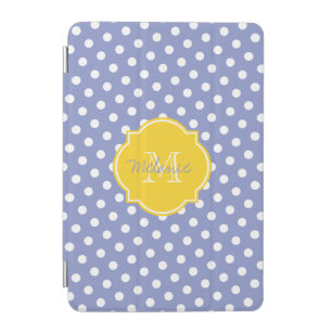 Violet Polka Dot Pattern Monogram iPad Mini Case