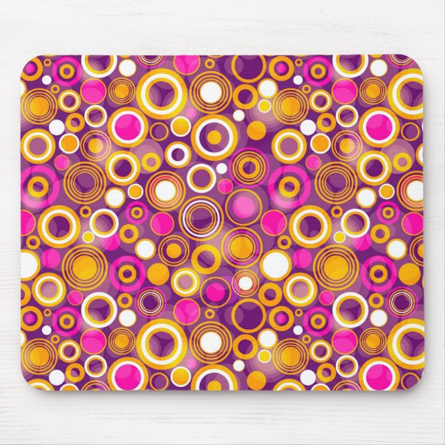 Violet Polka Dot Pattern Mouse Pad (Front)