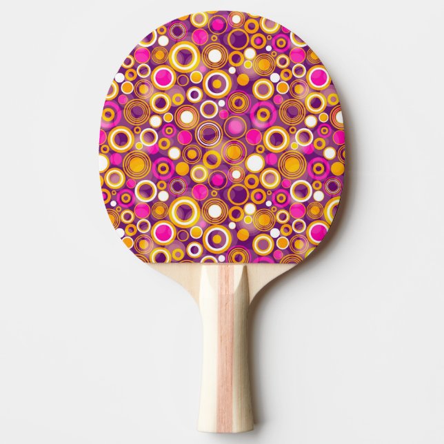 Violet Polka Dot Pattern Ping-Pong Paddle (Front)