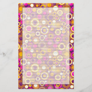 Violet Polka Dot Pattern Stationery