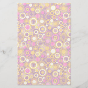 Violet Polka Dot Pattern Stationery