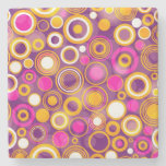 Violet Polka Dot Pattern Stone Coaster