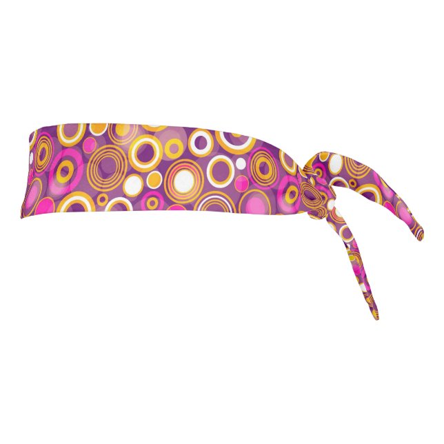 Violet Polka Dot Pattern Tie Headband (Rotate 90)