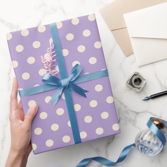 Violet polka dot wrapping paper (Gifting)