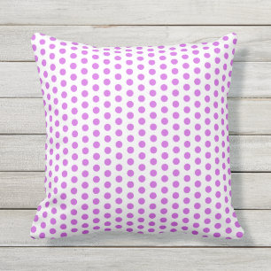 Violet Polka Dots Purple White Custom Colors Girly Outdoor Pillow