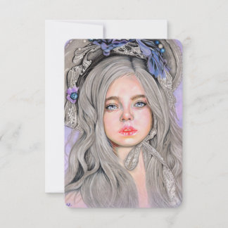 Violet portrait girl card inviation