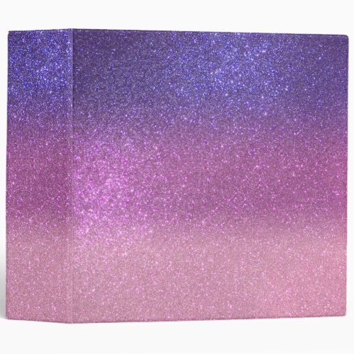 Violet Princess Blush Pink Triple Glitter 3 Ring Binder