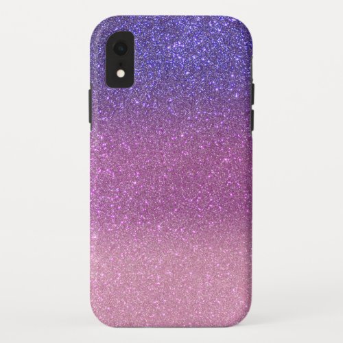 Violet Princess Blush Pink Triple Glitter iPhone XR Case