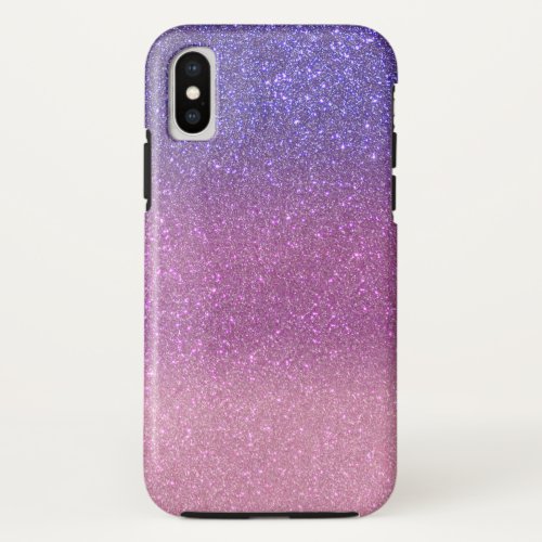 Violet Princess Blush Pink Triple Glitter iPhone X Case