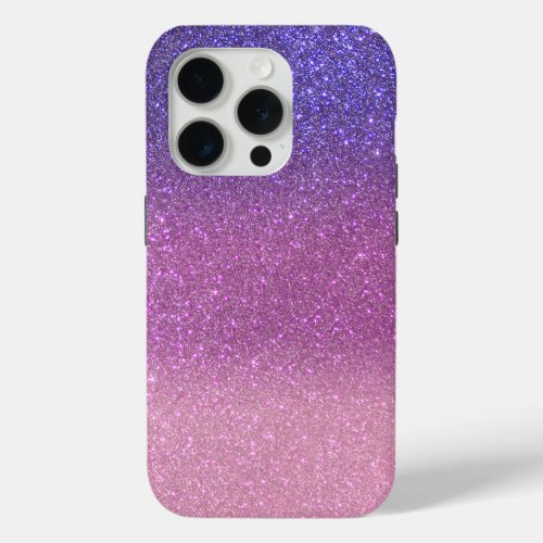 Violet Princess Blush Pink Triple Glitter iPhone 15 Pro Case