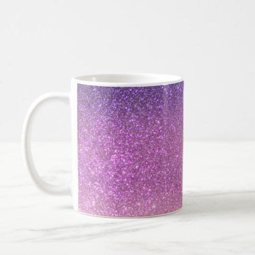 Violet Princess Blush Pink Triple Glitter Coffee Mug