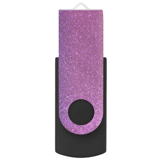 Violet Princess Blush Pink Triple Glitter Flash Drive (Front Vertical)