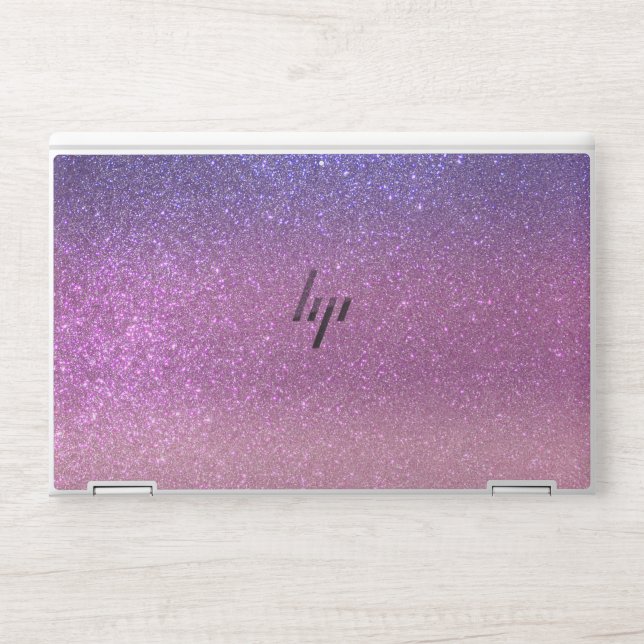 Violet Princess Blush Pink Triple Glitter HP Laptop Skin (Front)