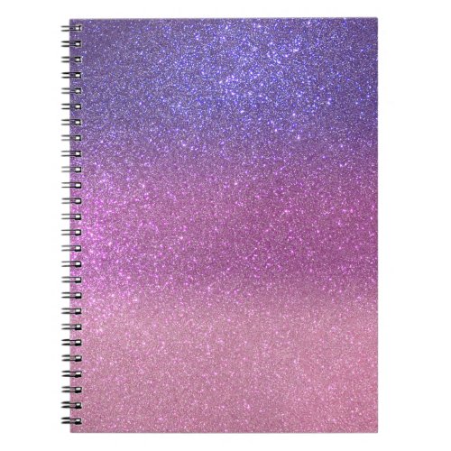 Violet Princess Blush Pink Triple Glitter Notebook