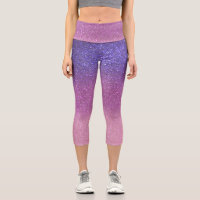 Chic Gold Glitter Iridescent Holographic Gradient Leggings