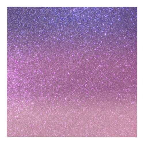 Violet Princess Blush Pink Triple Glitter Ombre Faux Canvas Print