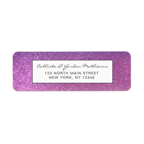 Violet Princess Blush Pink Triple Glitter Ombre Label