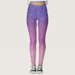 Violet Princess Blush Pink Triple Glitter Ombre Leggings<br><div class="desc">This girly and chic design is perfect for the girly girl. It depicts faux printed sparkly triple sparkly glitter ombre gradient of violet purple, princess pink, and blush pink. It's pretty, modern, trendy, and unique. ***IMPORTANT DESIGN NOTE: For any custom design request such as matching product requests, color changes, placement...</div>