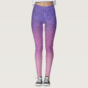 Violet Princess Blush Pink Triple Glitter Ombre Leggings