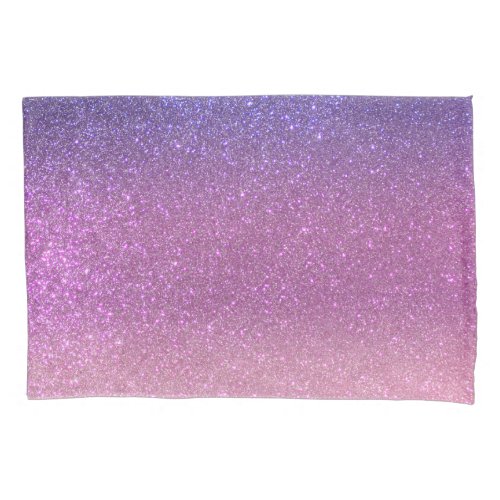 Violet Princess Blush Pink Triple Glitter Ombre Pillow Case