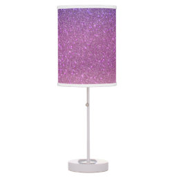 Violet Princess Blush Pink Triple Glitter Ombre Table Lamp