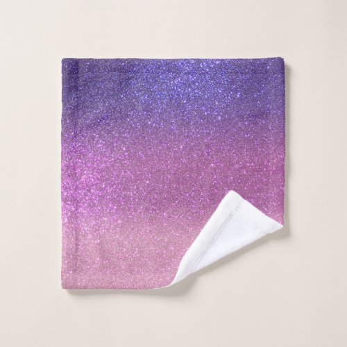 Violet Princess Blush Pink Triple Glitter Ombre Wash Cloth