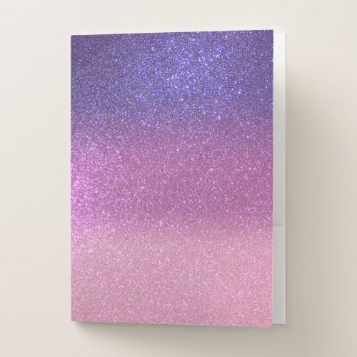 Violet Princess Blush Pink Triple Glitter Pocket Folder