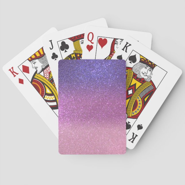 Violet Princess Blush Pink Triple Glitter Poker Cards (Back)