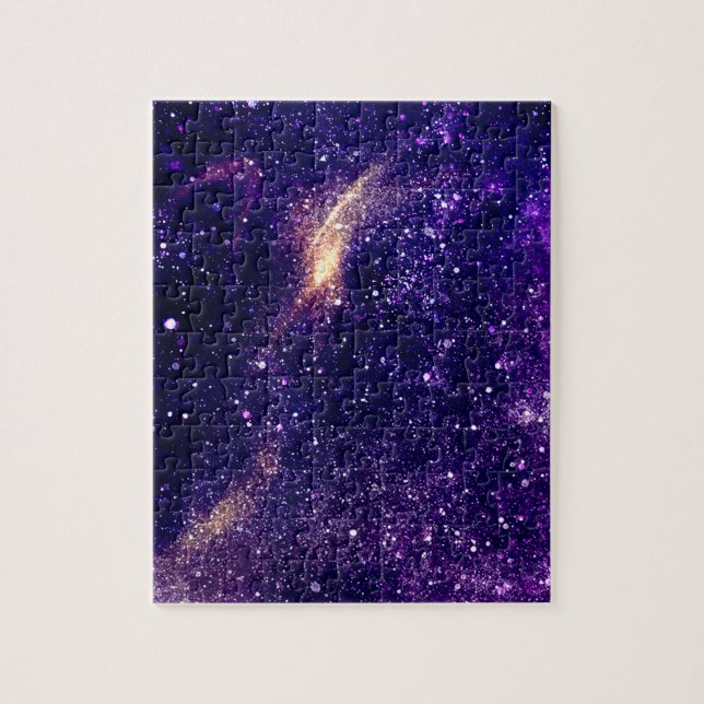 Violet purple abstract galaxy universe jigsaw puzzle (Vertical)