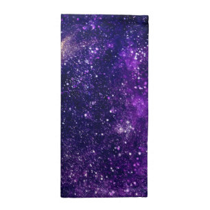 Violet purple abstract galaxy universe napkin
