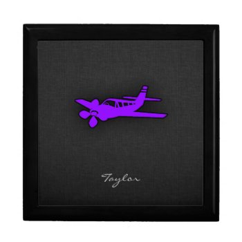 Violet Purple Airplane Jewelry Box by ColorStock at Zazzle