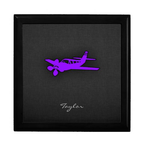 Violet Purple Airplane Jewelry Box