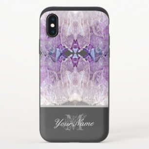 Violet-purple Amethyst crystal Monogram and name! iPhone X Slider Case