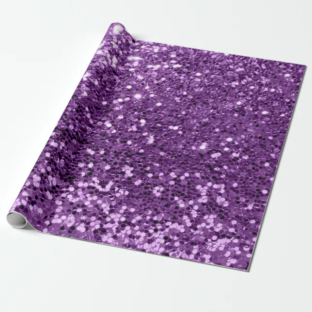 Violet Wrapper Violet Purple Amethyst Sequin Glitter Shiny Effect Wrapping Paper | Zazzle