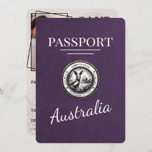 Violet Purple Australia Passport Save The Date