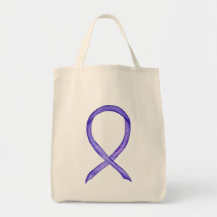 Violet Purple Awareness Ribbon Custom Tote Bag