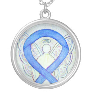 Violet Purple Awareness Ribbon Jewelry Necklace